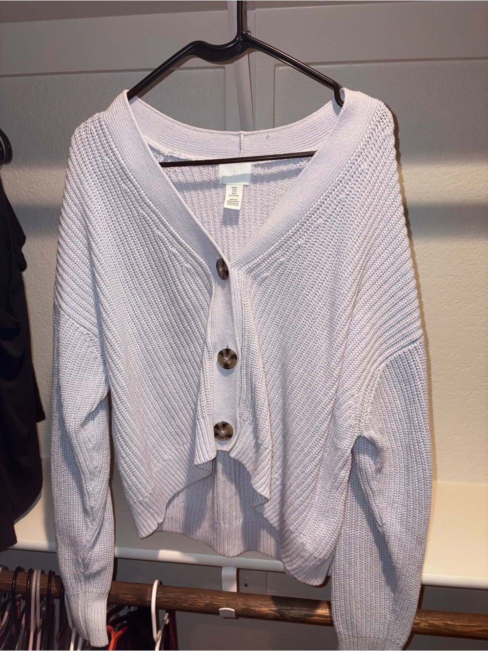 H&M Light Baby/Pale Blue V‑Neck Button Knit Cardigan